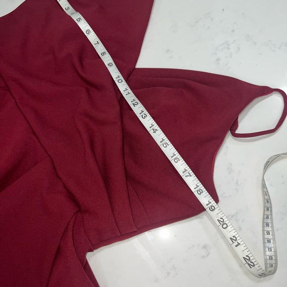 Lenovia Burgundy Maxi Dress with Peplum - Picture 13 of 15